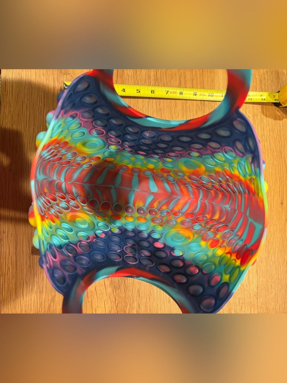 Jumbo Pop It Fidget Toy Tie Dye Rainbow Sensory Push Pop Bubble Monster 3D Eyes - Picture 4 of 5